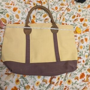 Restoration Hardware Sturdy Yellow and Plum Canvas Large Zippered Bag